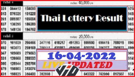 thai lottery result april 16 2023|Thai Lottery Results .